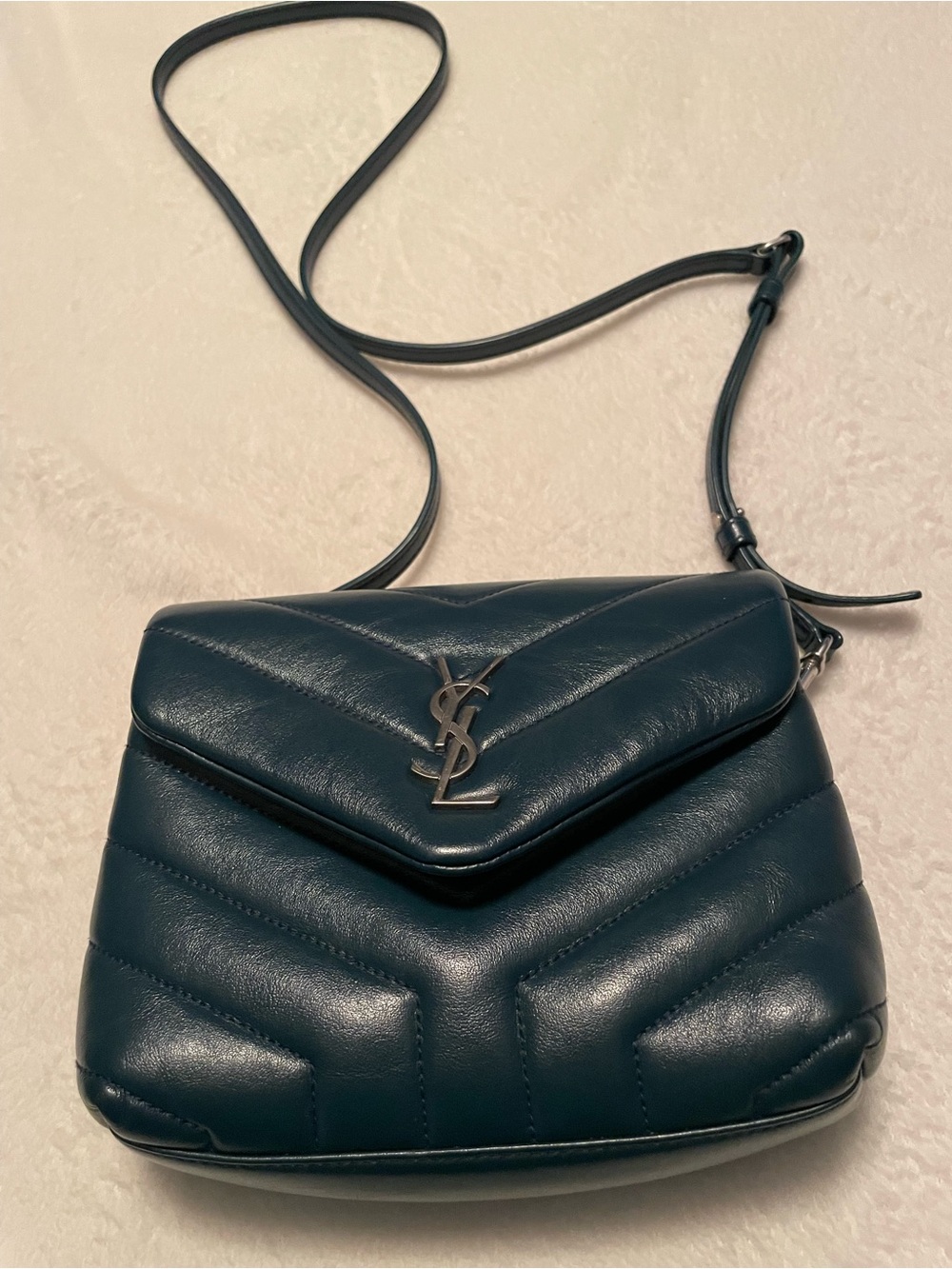 Saint Laurent Toy Lou Lou Quilted leather Crossbody Bag in Emerald Green
